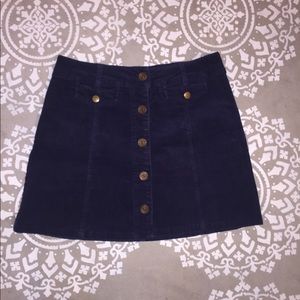 Forever 21 Ribbed Navy Button Up Jean skirt